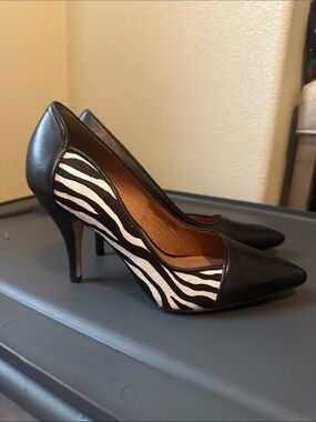 Corso Como Black and White Zebra-Accent Pointed-Toe Pumps